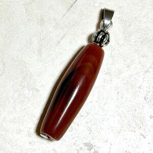 2/$20, Natural Dark Orange Agate Pendant, Large Genuine Gemstone Pendant